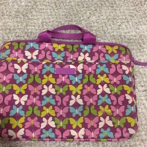 Vera Bradley butterfly purple large computer case